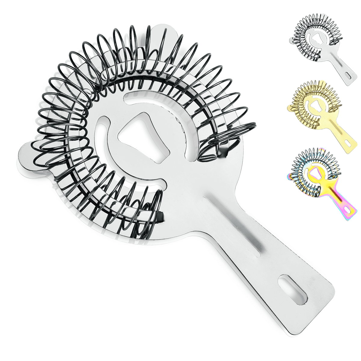 ReaNea Bar Cocktail Strainer, Stainless Steel Drink Strainer, Bar Tools, Silver